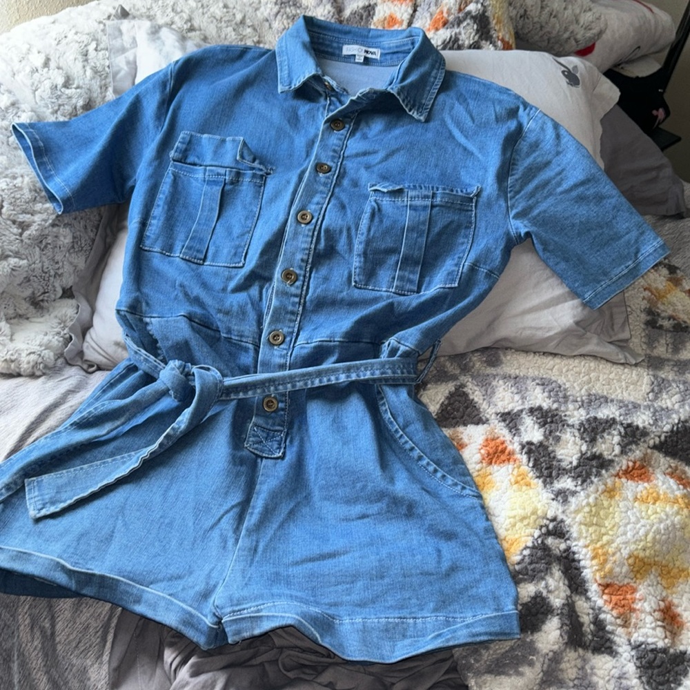 Denim romper